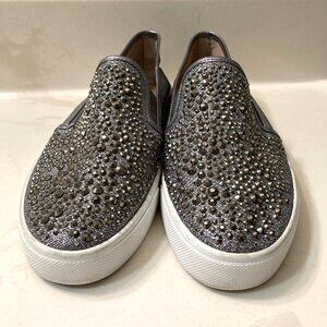 International Concepts Sammee2, Size 7.5, Silver Studded‎ Slip On Sneaker Loafer